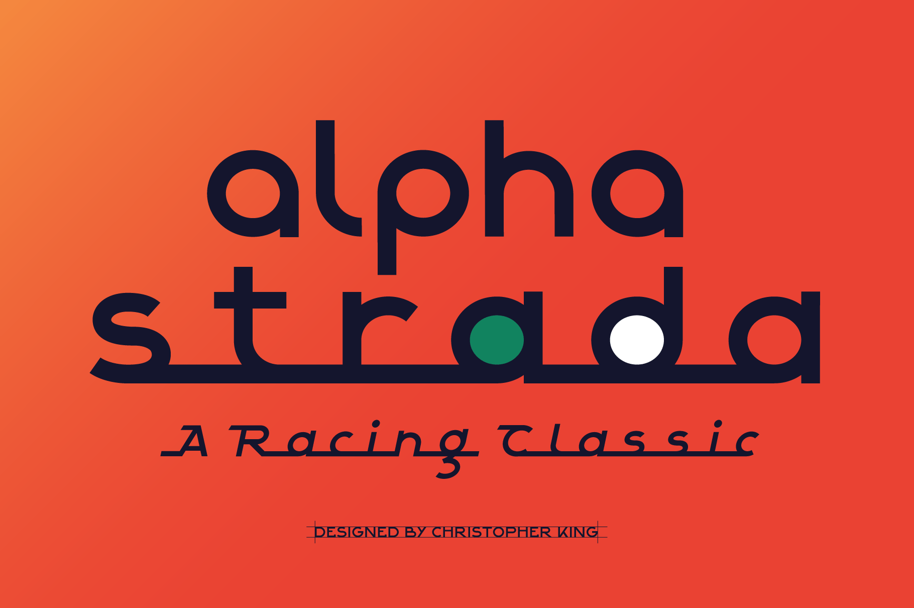 Alpha Strada preview — Italian automotive badge inspired display font