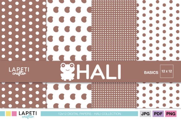 Brown Polka Dot Digital Paper Pack