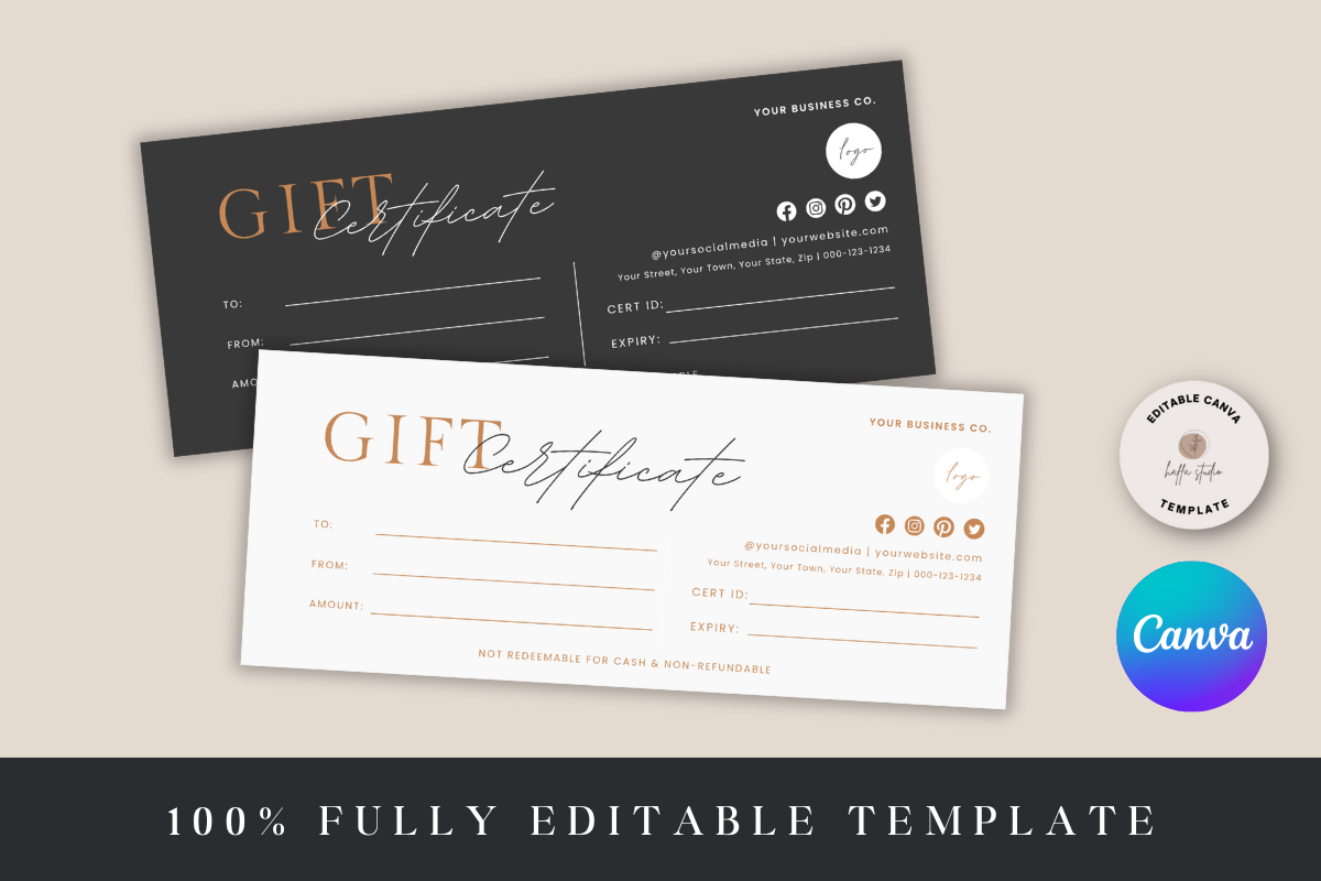 Canva Gift Certificate Template