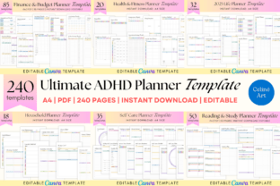 Editable ADHD Planner KDP Templates Graphic by Celine Art · Creative ...