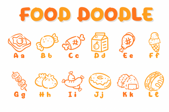 Food Doodle Font - Preview 1
