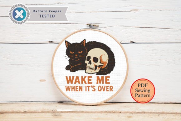 Halloween Black Cat Cross Stitch Pattern