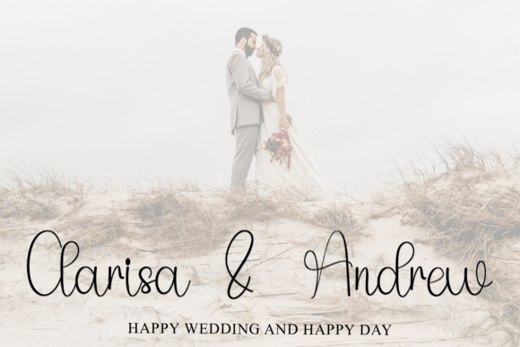 Handmade Wedding Font PNG with transparent background - Preview 1