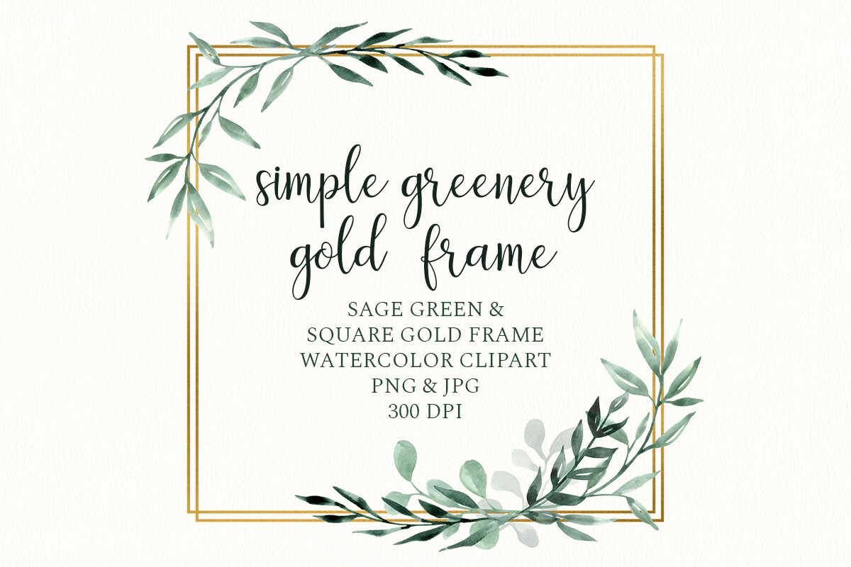 Leaves Gold frame, Floral square border