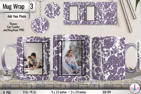 Marble Photo Mug Template 3 Designs Graphics 1