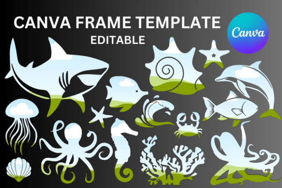 Ocean Animals Canva Frame Templates
