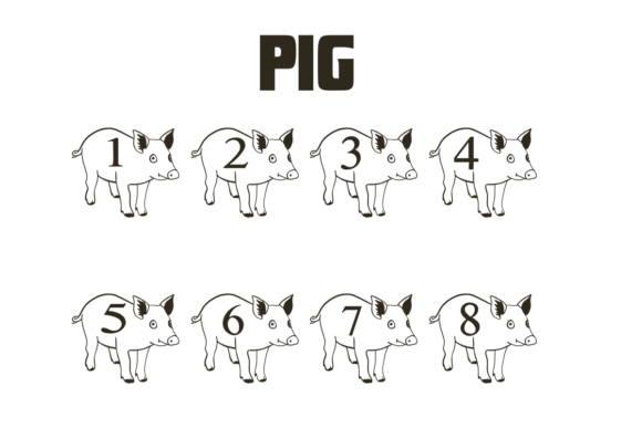 Pig Font PNG with transparent background - Preview 3
