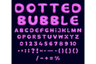 Pink-violet bubble dotted alphabet