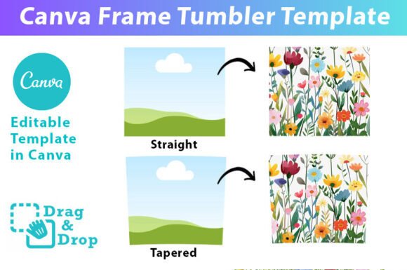 Skinny Tumbler Template Canva Frames