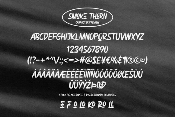 Smoke Thorn Font PNG with transparent background - Preview 4