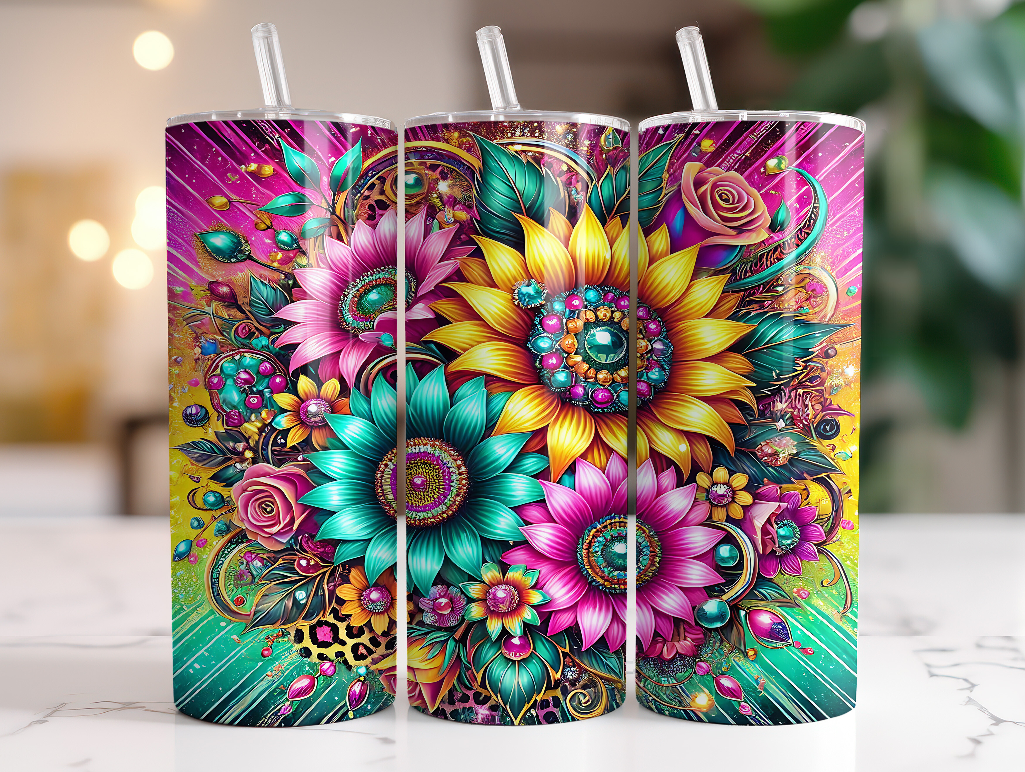 Sunflowers 20oz Tumbler Wrap Sublimation Graphic by RahatKDP · Creative ...