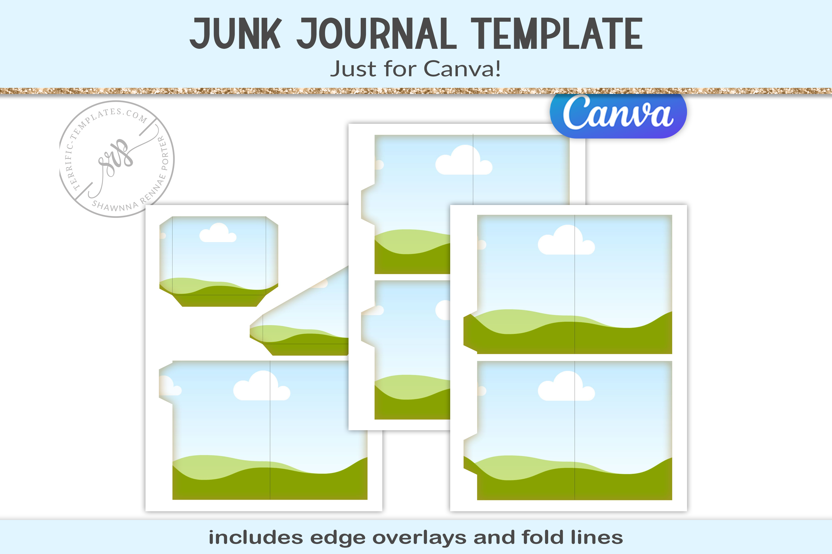 Junk Journal Canva Frames Template