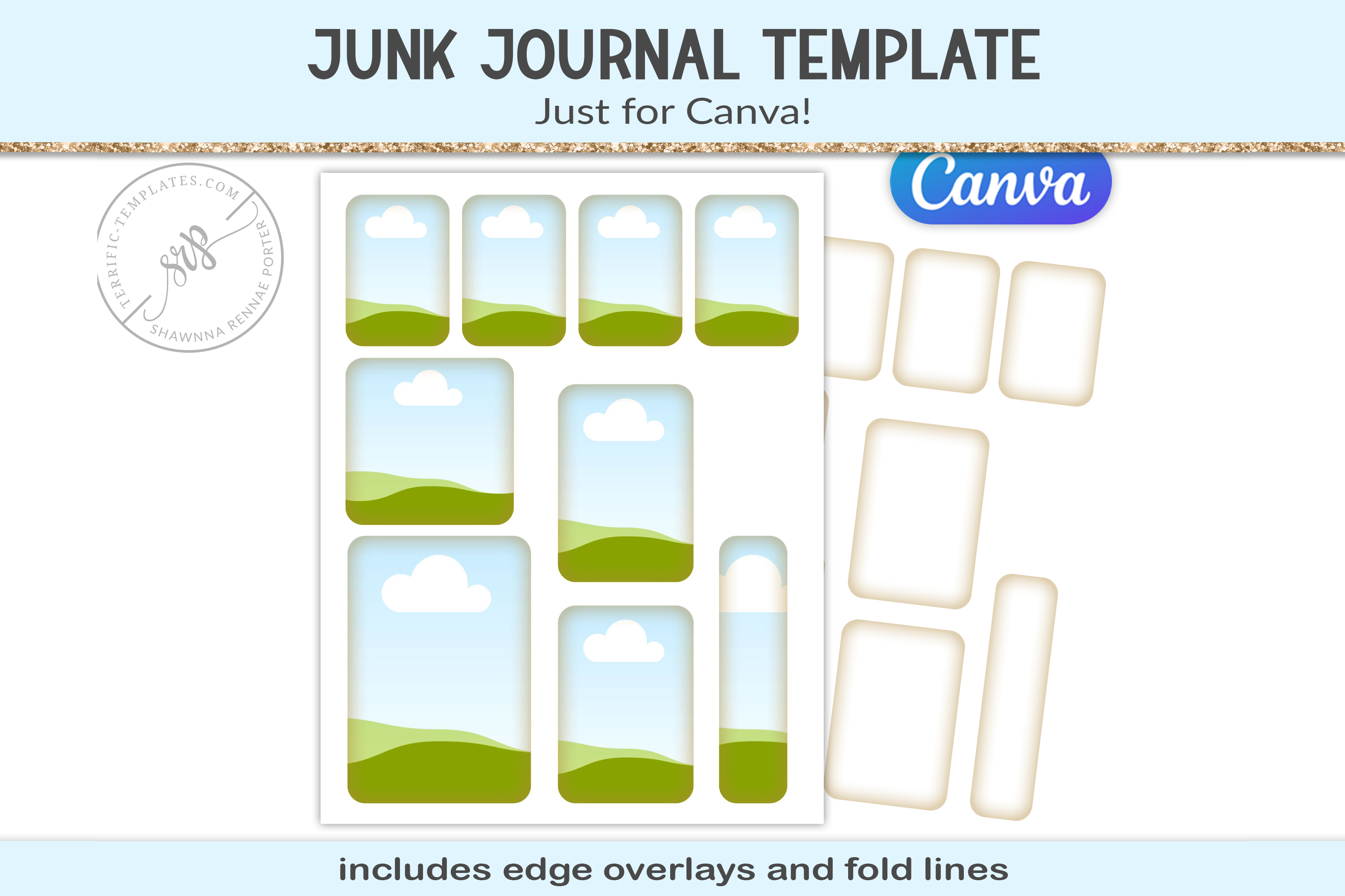 Junk Journal Canva Frames Template