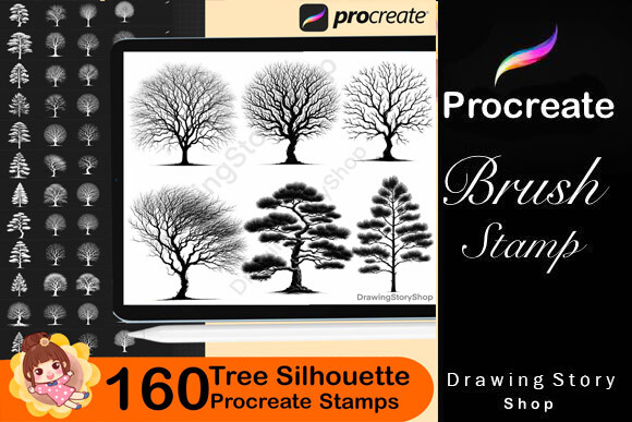 160 Procreate Tree Silhouette Stamps - photo 2