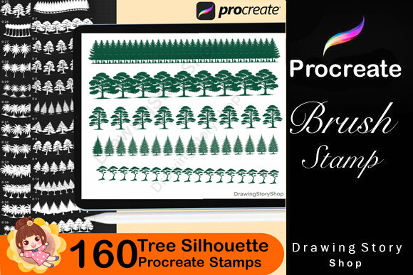 160 Procreate Tree Silhouette Stamps - photo 5