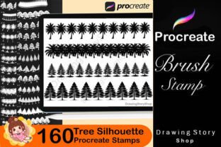 160 Procreate Tree Silhouette Stamps Graphic by DrawingStoryShop ...