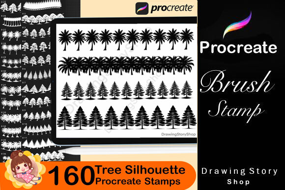 160 Procreate Tree Silhouette Stamps - photo 6