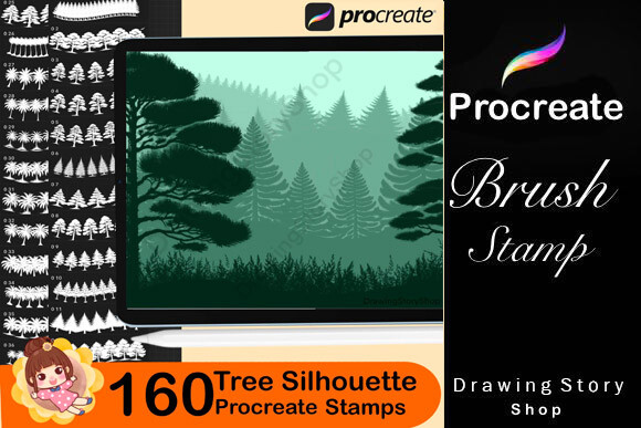 160 Procreate Tree Silhouette Stamps - photo 7