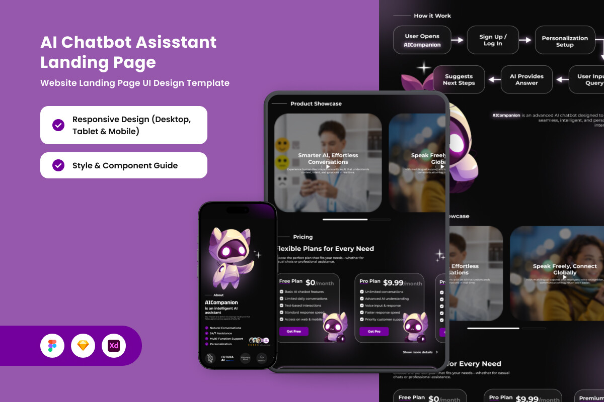 AICompanion – Chatbot UI Design Template Graphic by twinletter ...