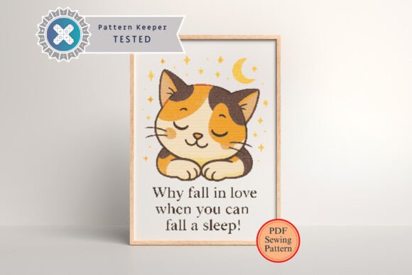 Calico Cat Cross Stitch Pattern PDF