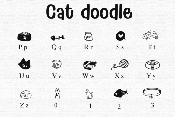 Cat Doodle Font - Preview 2