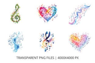Colorful Music Notes Clipart Graphic by inpixell.studio · Creative Fabrica