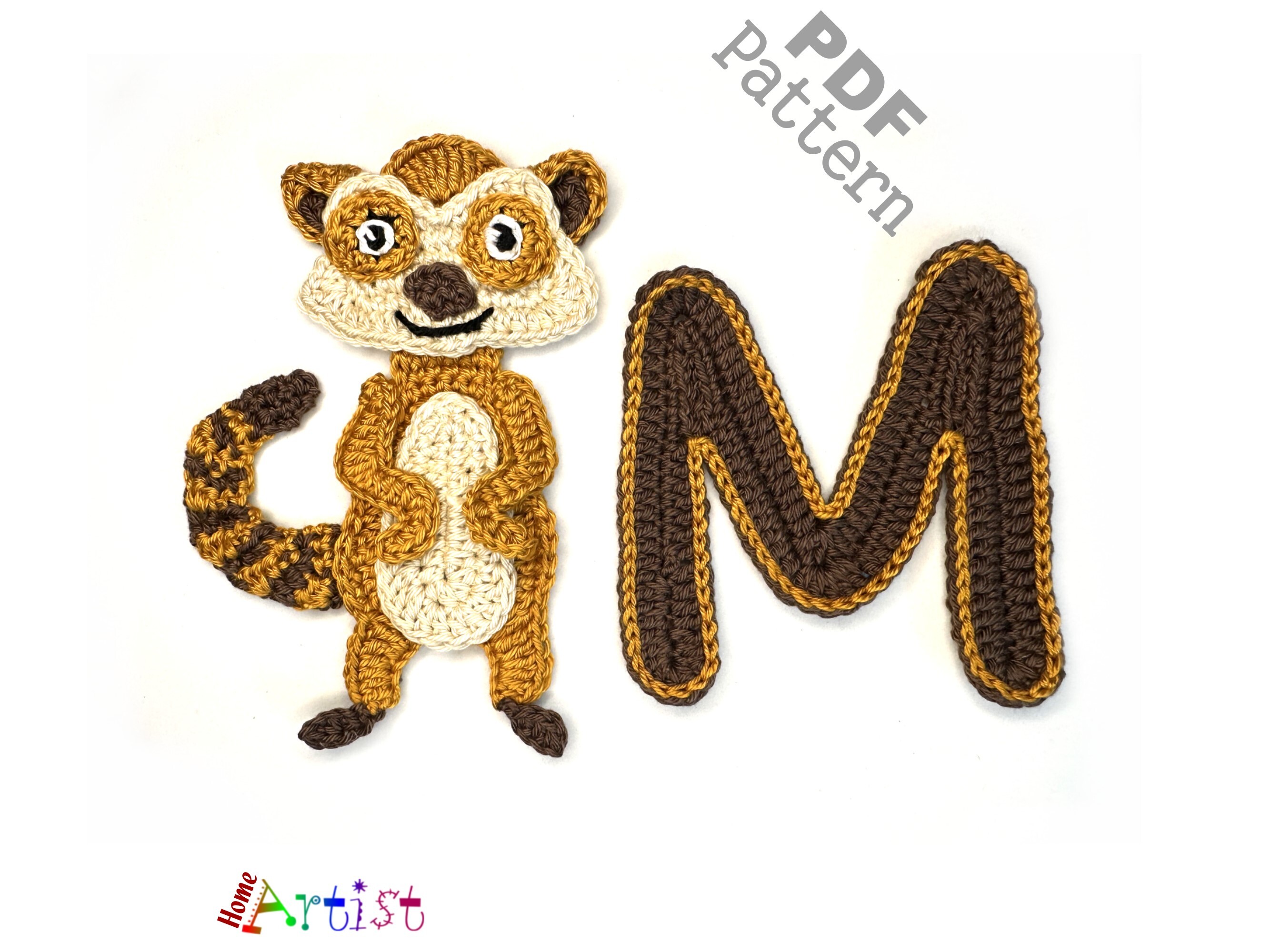 Crochet Animal Letter M Meerkat