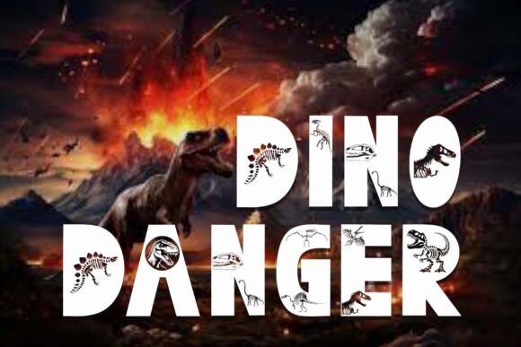 Dinosaur Fossil Font PNG with transparent background - Preview 1