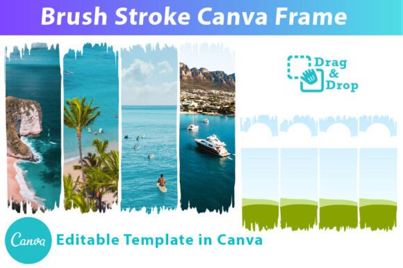 Editable Brush Stroke Canva Frame