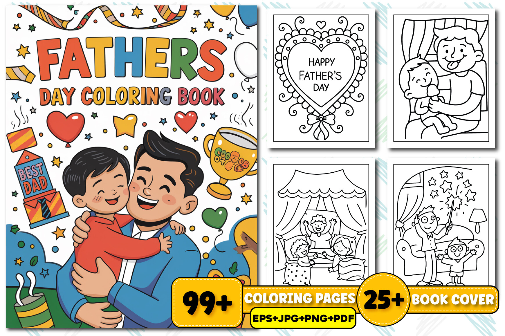Father’s Day Coloring Book for Kids