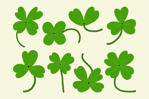 Hand Drawn Clover Leaf Collection