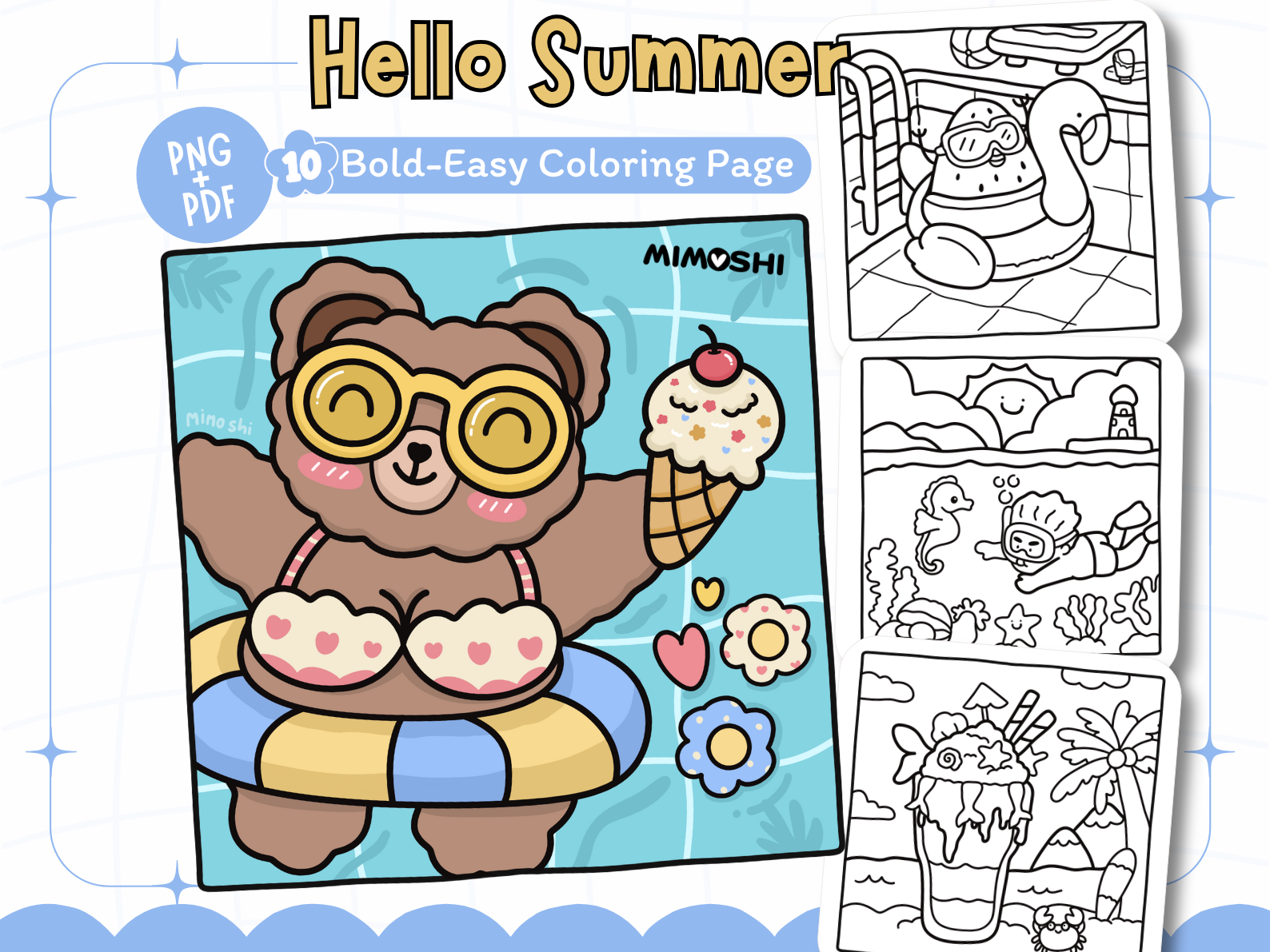 Hello Summer Coloring Pages
