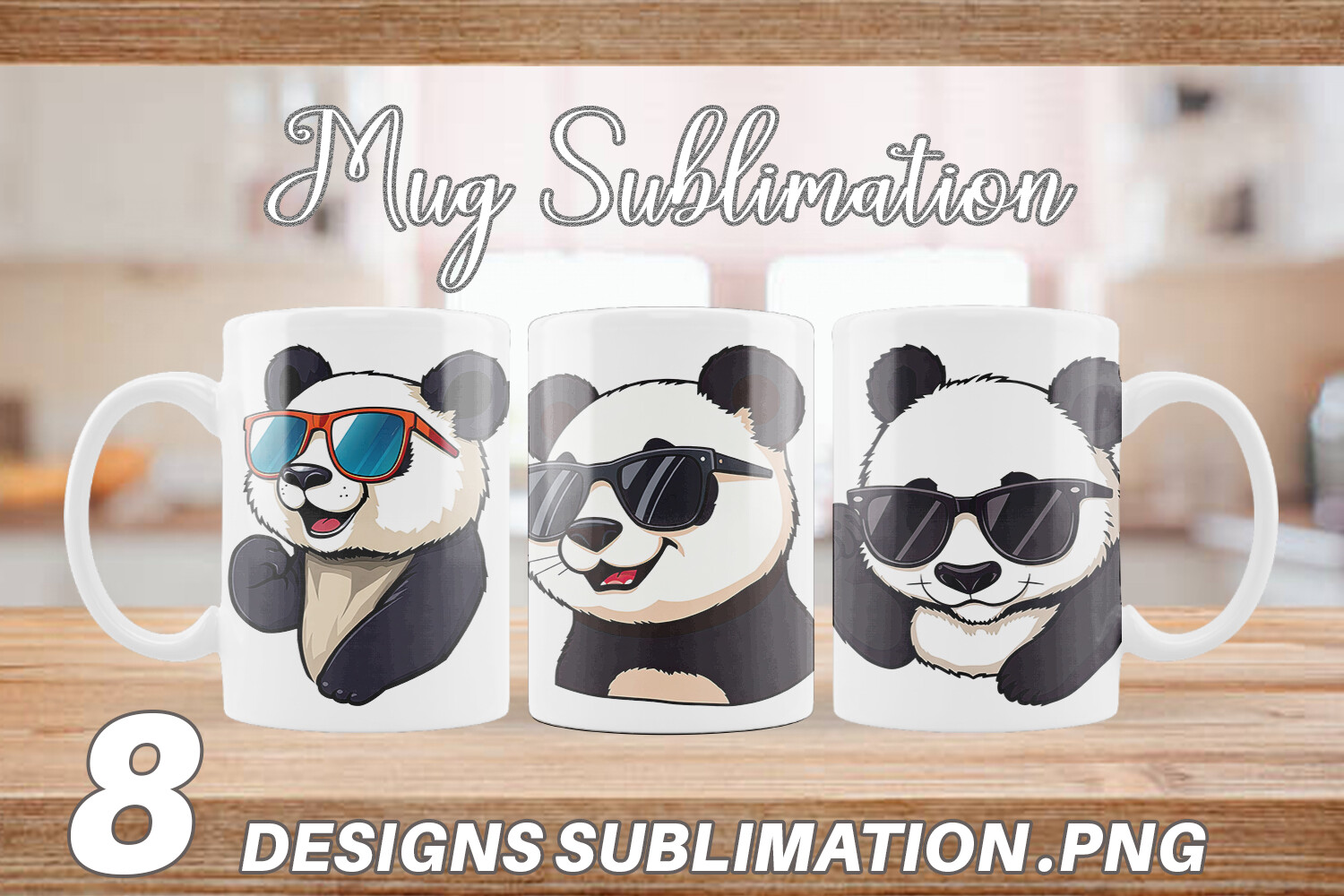 Mug Wrap Cool Panda Graphic by Artnoy · Creative Fabrica