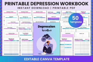 Printable Depression Workbook for Canva Graphic by Shumaya · Creative ...