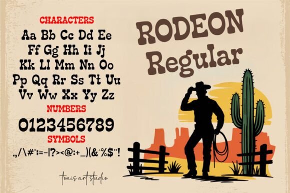 Rodeon Western Bundle Font PNG with transparent background - Preview 3