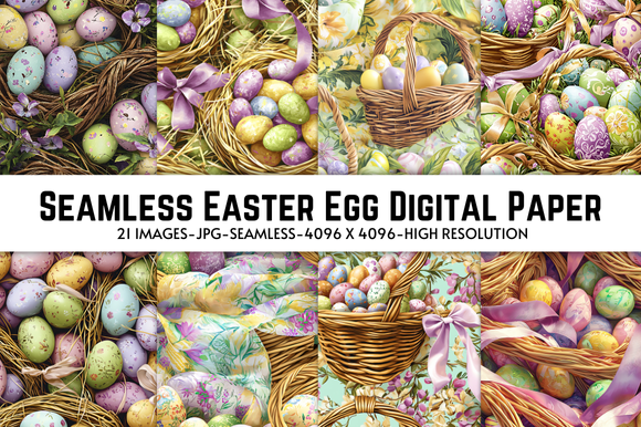 Seamless Easter Egg Digital Paper Graphic by Craft Heaven · Creative ...