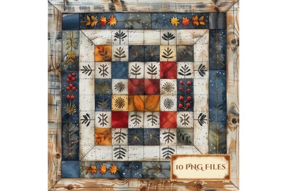 Winter Quilt Scrapbook Background Paper