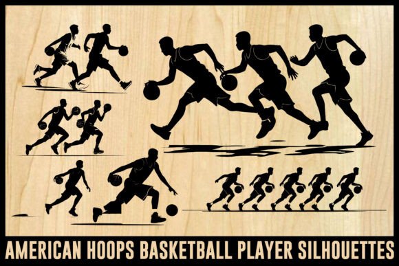 Preview of Basketball Player Silhouette Pack T-shirt, sticker, and sublimation design