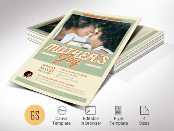 Mothers Joy Flyer Template for Canva