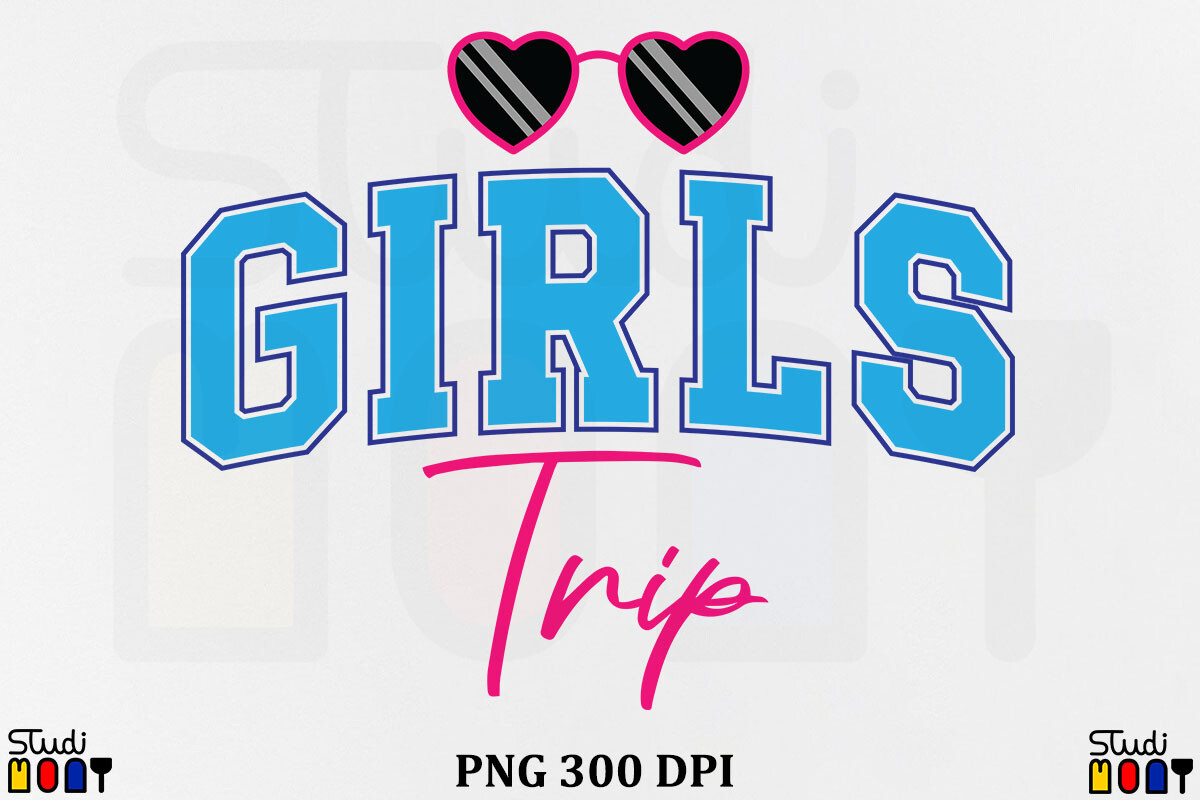 Retro Summer Girls Trip Varsity PNG Graphic by Studimony · Creative Fabrica