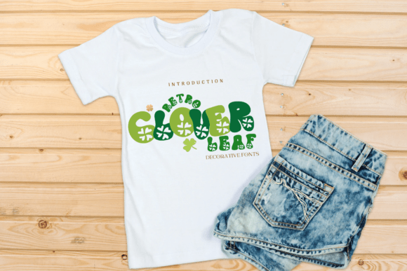 Retro Clover Leaf Font PNG with transparent background - Preview 3