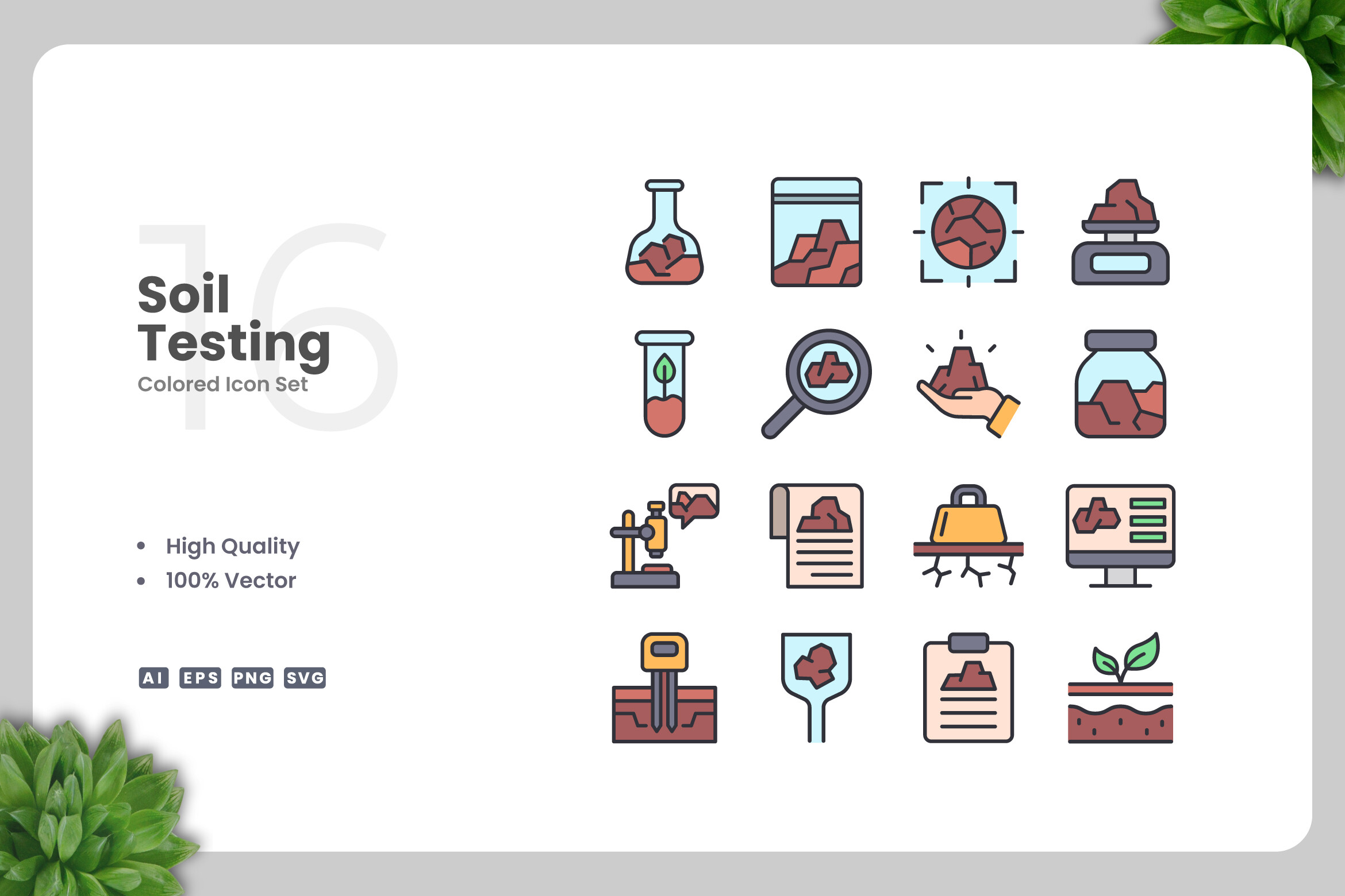 Soil Testing Colored Icons Graphic by upnowgraphic · Creative Fabrica
