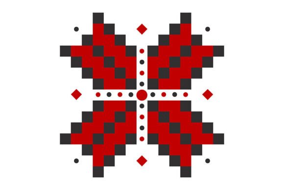 Ukrainian Embroidery, Red and Black Graphic Illustrations By o.m-lova