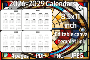2026-2029 Horizontal Calendars Templates Graphic by M S for Digital ...