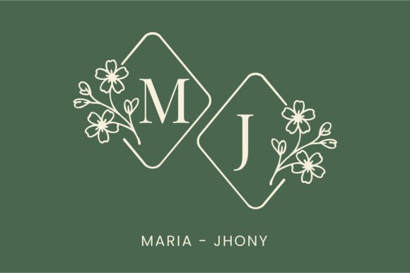 Blossom Floral Monogram Font - Preview 1