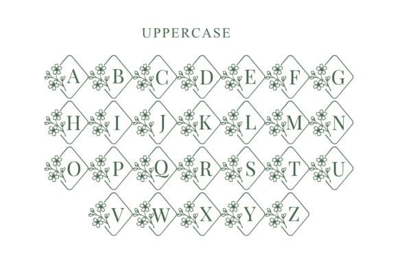 Blossom Floral Monogram Font - Preview 5