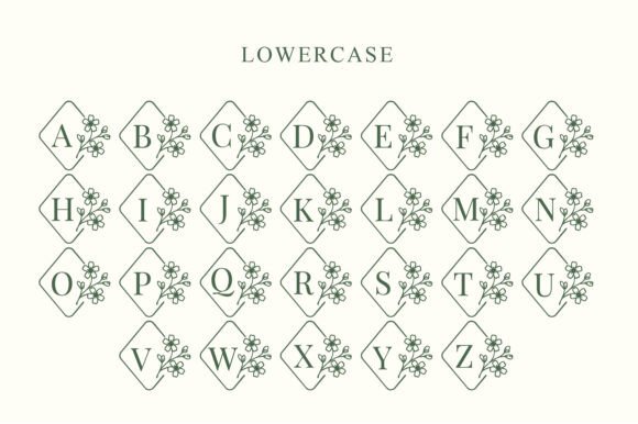 Blossom Floral Monogram Font - Preview 6