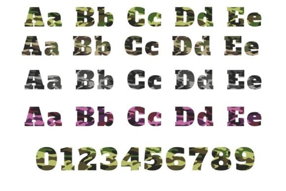 Camouflage Font - Preview 1