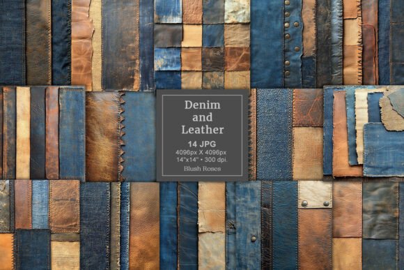 Denim and Raw Leather Digital Paper HQ