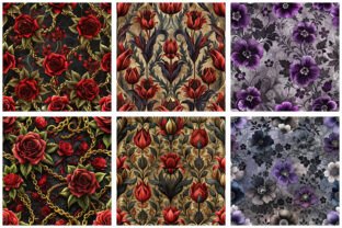 Gothic Floral Seamless Patterns 04 Graphic by TriDraw · Creative Fabrica